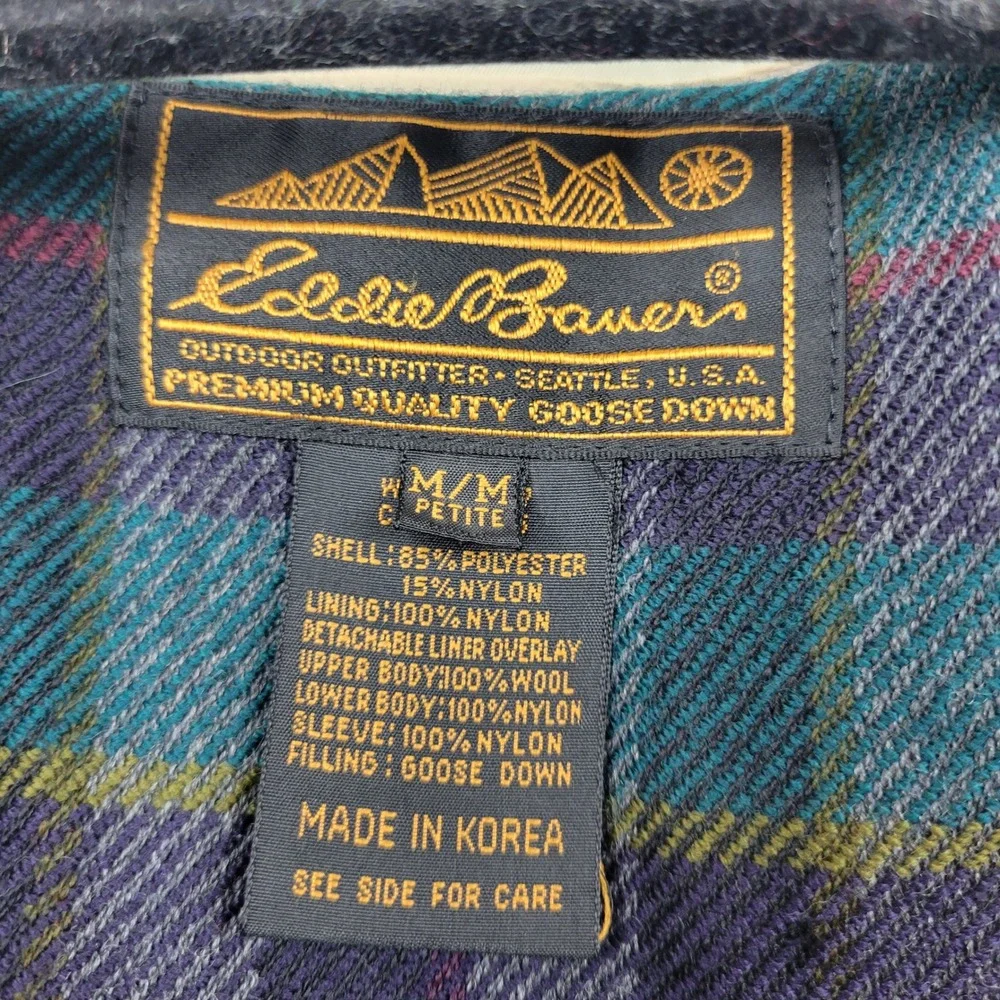 Eddie Bauer Trench‎ Coat Womens Medium Petite Parka Coat Long Puffer Down Lined - Picture 6 of 16